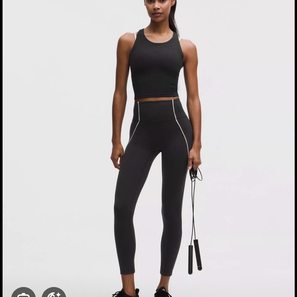 Lululemon wunder train no line piped black size 8